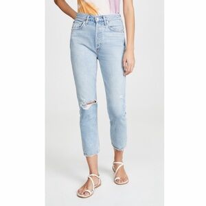 Agolde Riley High Rise Straight Crop Jeans